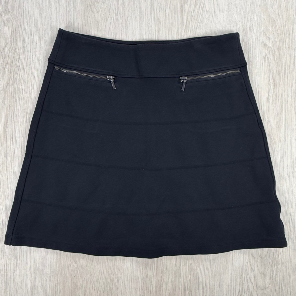 Athletic Skirt Athleta Black Cotton Mini Skirt with Zipper Pockets Travel Golf